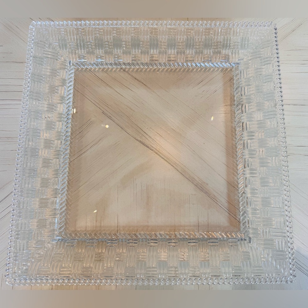 Tiffany & Co. “The Woven Collection” Crystal Square Plate – 12” x 12”